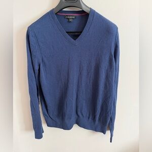 Banana Republic Blue Pima Cotton Cashmere V-Neck Sweater Large